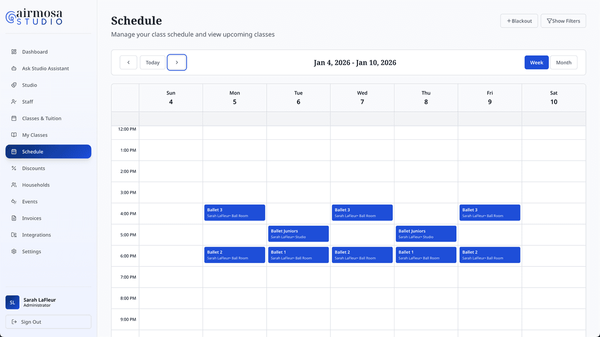 Manage Schedule